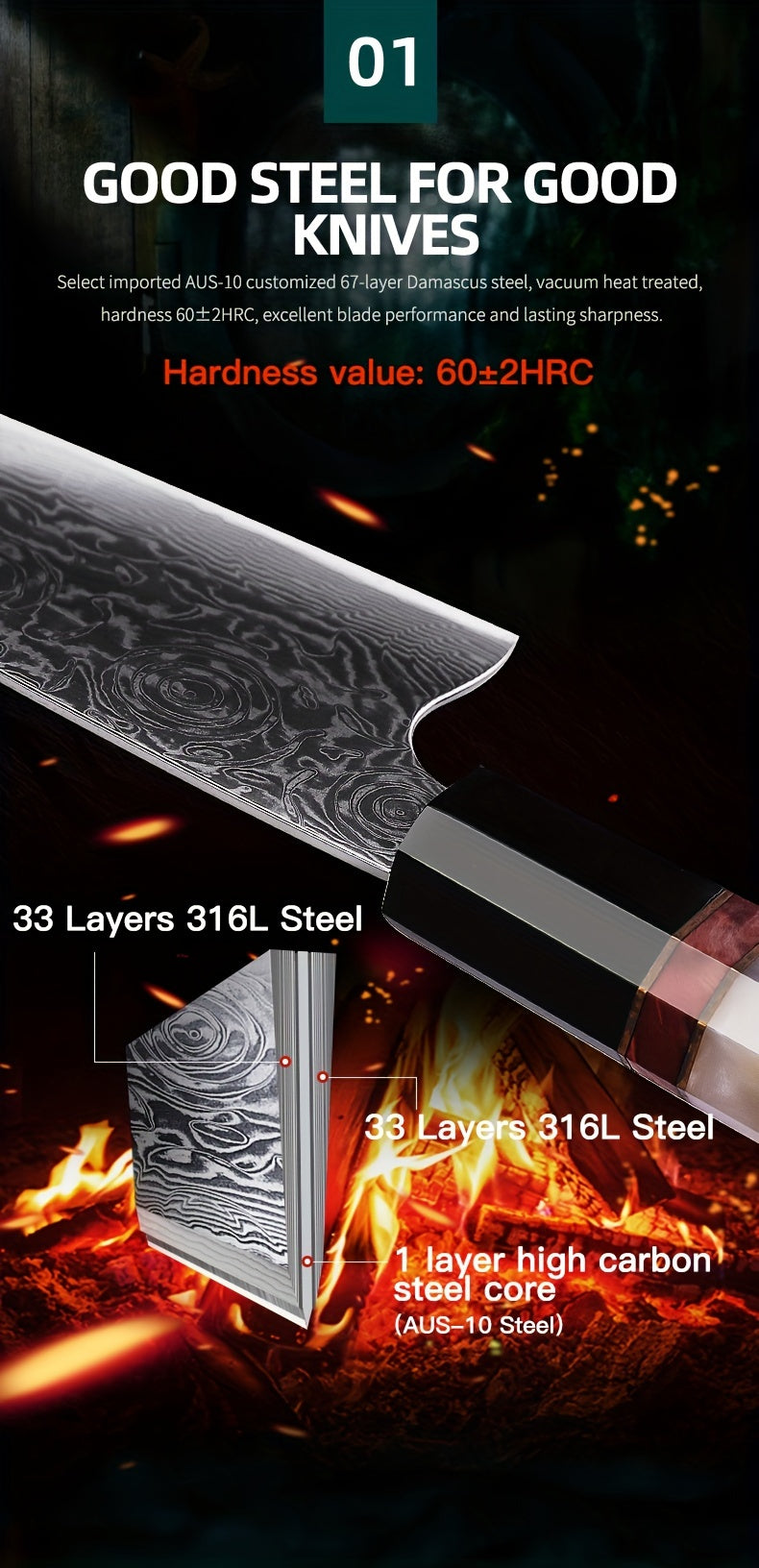 Couteau de Chef Gyuto Lame Du Chef