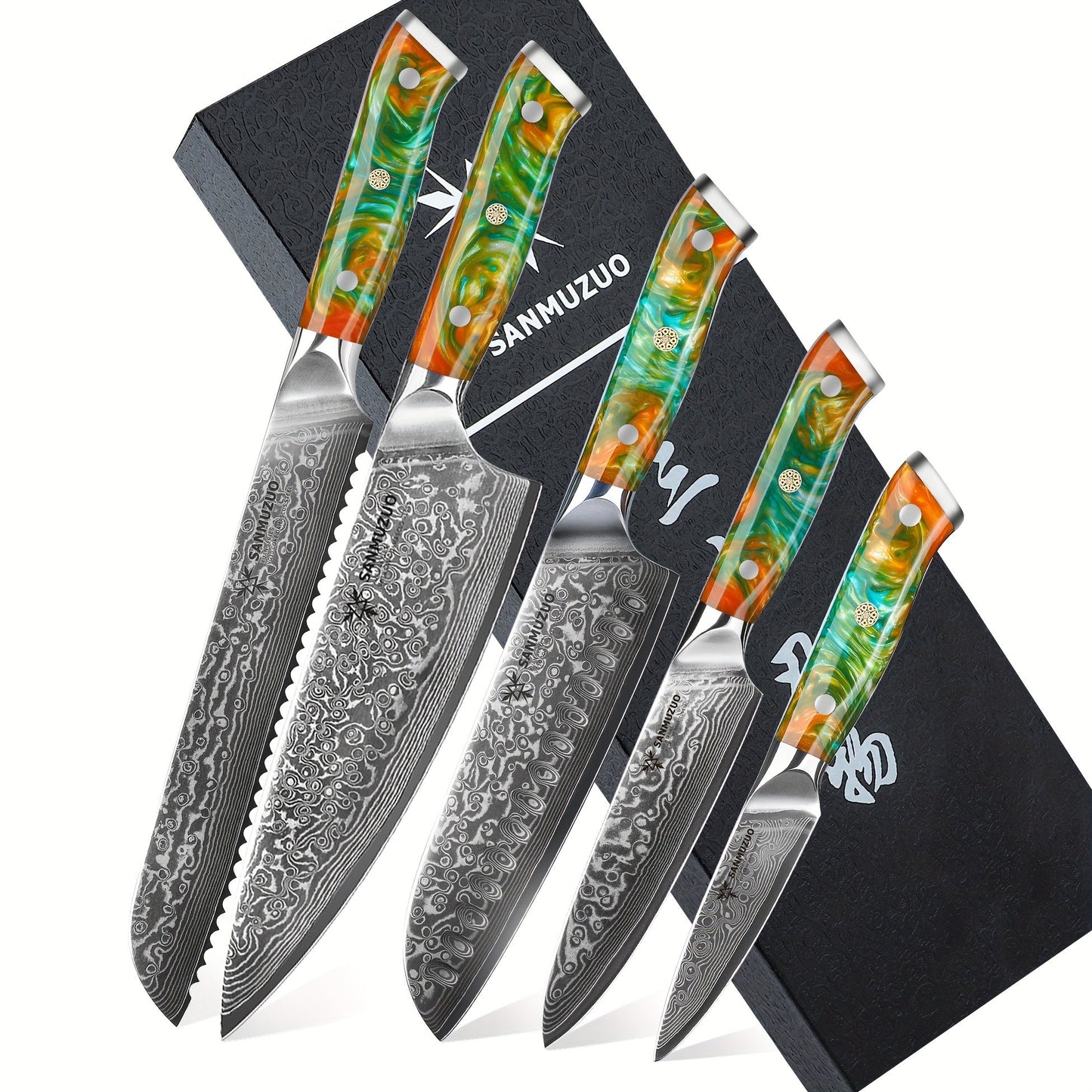 Coffret de 5 Couteaux de Cuisine – Série Xuan Lame Du Chef