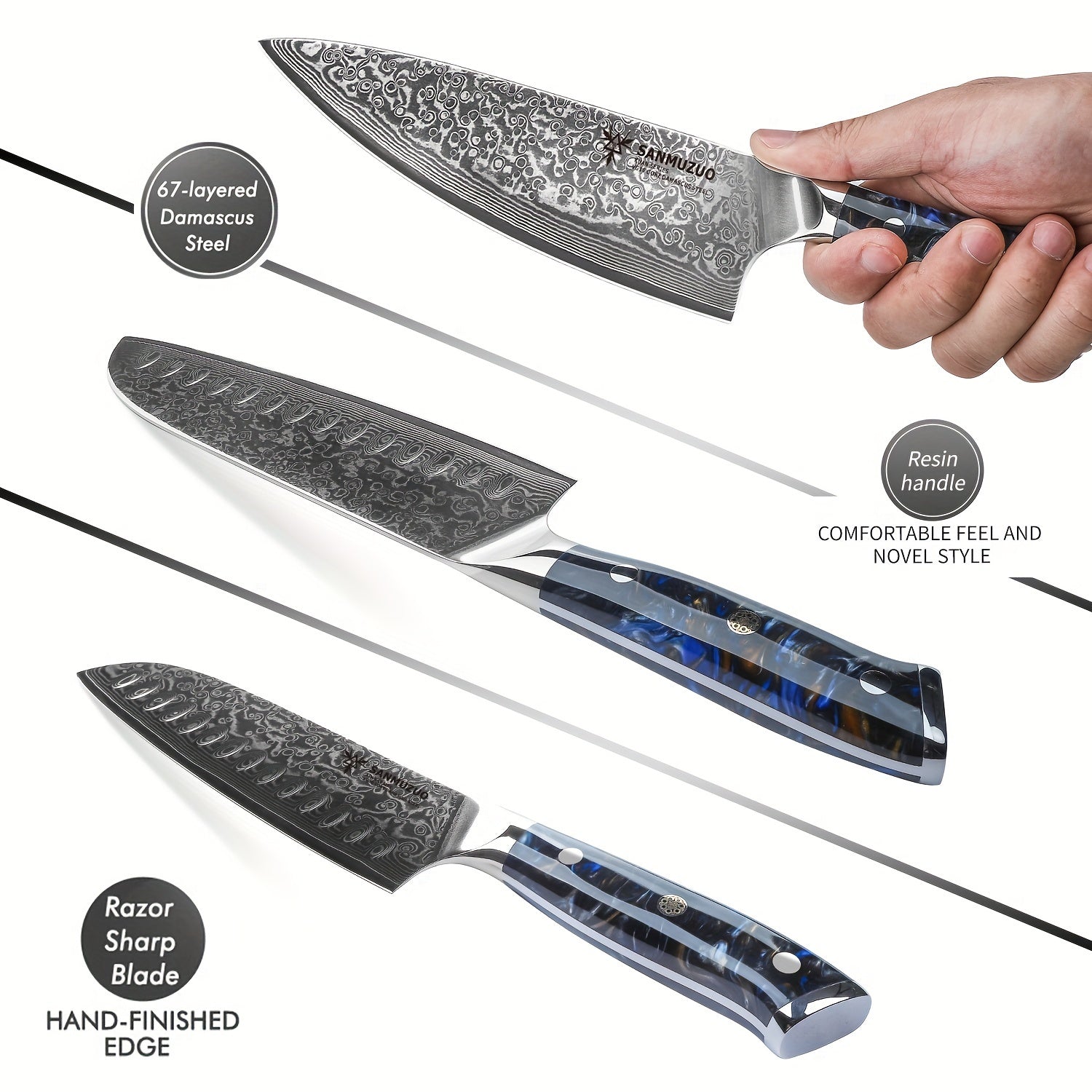Coffret de 5 Couteaux de Cuisine – Série Xuan Lame Du Chef