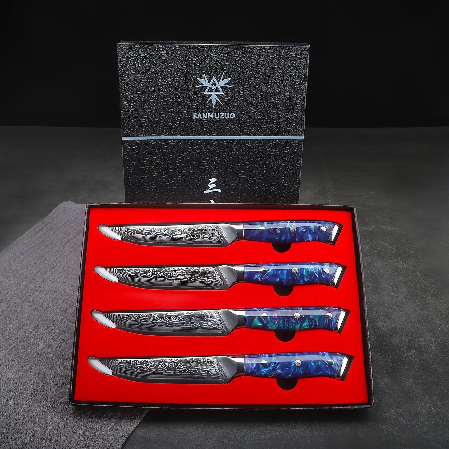 Coffret de 4 Couteaux à Steak – Série Xuan Lame Du Chef