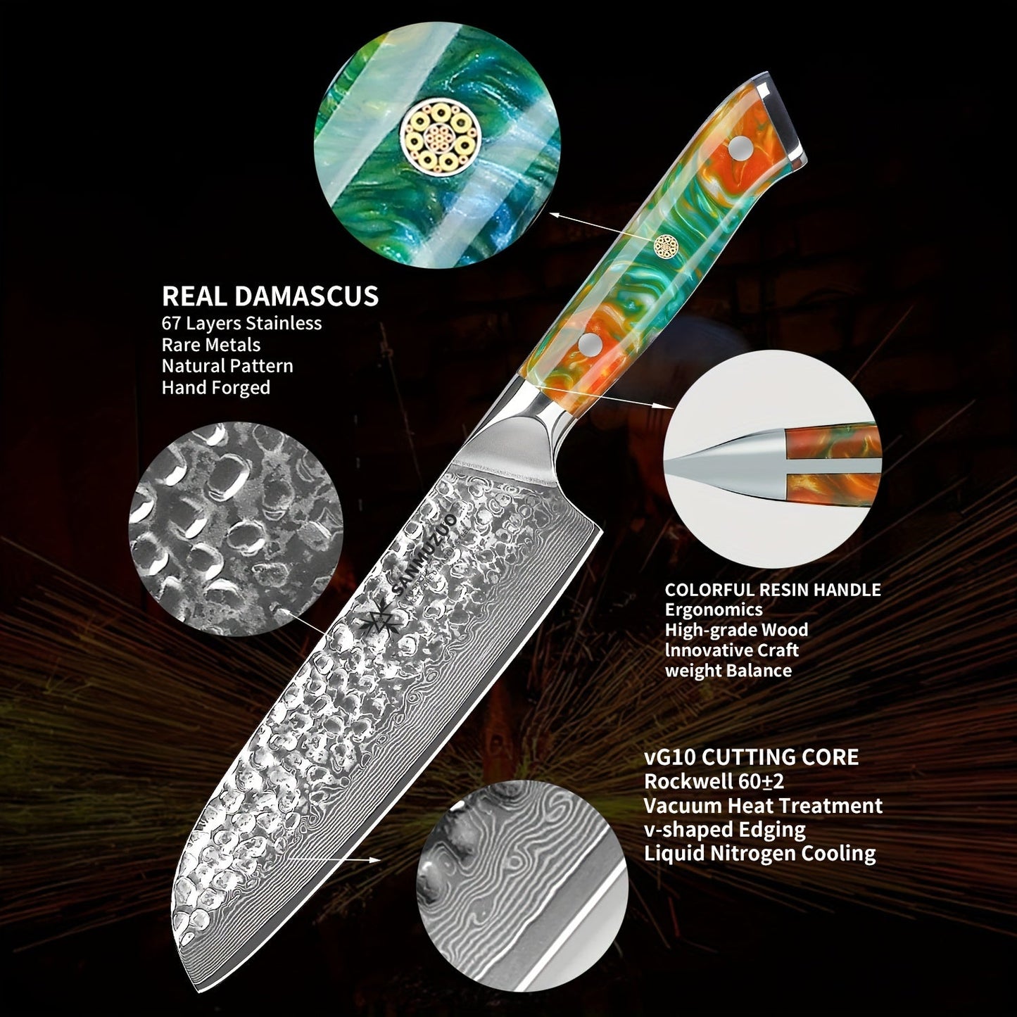 Couteau Santoku – Série YAO Lame Du Chef